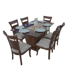 COMEDOR MG ABIGAIL 6P VIDRIO